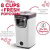 DASH Turbo POP Popcorn Maker with Measuring Cup to Portion Popping Corn Kernels + Melt Butter, 8 Cup Popcorn Machine – Red(White)