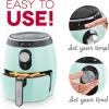 Dash Deluxe Electric Air Fryer + Oven Cooker with Temperature Control, Non-stick Fry Basket, Recipe Guide + Auto Shut off Feature, 1200-Watt, 3 Quart – Red(Aqua)