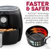 Dash Deluxe Electric Air Fryer + Oven Cooker with Temperature Control, Non-stick Fry Basket, Recipe Guide + Auto Shut off Feature, 1200-Watt, 3 Quart – Red(Black)