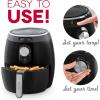 Dash Deluxe Electric Air Fryer + Oven Cooker with Temperature Control, Non-stick Fry Basket, Recipe Guide + Auto Shut off Feature, 1200-Watt, 3 Quart – Red(Black)