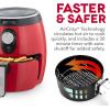 Dash Deluxe Electric Air Fryer + Oven Cooker with Temperature Control, Non-stick Fry Basket, Recipe Guide + Auto Shut off Feature, 1200-Watt, 3 Quart – Red(Red)