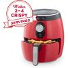 Dash Deluxe Electric Air Fryer + Oven Cooker with Temperature Control, Non-stick Fry Basket, Recipe Guide + Auto Shut off Feature, 1200-Watt, 3 Quart – Red(Red)
