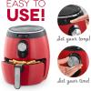 Dash Deluxe Electric Air Fryer + Oven Cooker with Temperature Control, Non-stick Fry Basket, Recipe Guide + Auto Shut off Feature, 1200-Watt, 3 Quart – Red(Red)