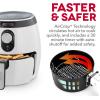 Dash Deluxe Electric Air Fryer + Oven Cooker with Temperature Control, Non-stick Fry Basket, Recipe Guide + Auto Shut off Feature, 1200-Watt, 3 Quart – Red(White)