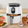 Dash Deluxe Electric Air Fryer + Oven Cooker with Temperature Control, Non-stick Fry Basket, Recipe Guide + Auto Shut off Feature, 1200-Watt, 3 Quart – Red(White)