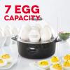 Dash Express Electric Egg Cooker, 7 Egg Capacity for Hard Boiled, Poached, Scrambled, or Omelets with Cord Storage, Auto Shut Off Feature, 360-Watt, White(Black)