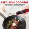 Dash Precision Quick-Read Meat Thermometer – Waterproof Kitchen and Outdoor Food Cooking Thermometer with Digital LCD Display – BBQ, Chicken, Seafood, Steak, Turkey, & Other Meat, Batteries Included(Red)