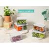 Prepdeck Food Storage Containers from 20% More Capacity – Streamlined & Stackable – Super Seal Lids – Measure in ml, oz & Cups – Color-Matched Grippy Silicone Foot Trim – 3 Size Options, 5 Colors(Mojito Mint)