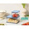 Prepdeck Food Storage Containers from 20% More Capacity – Streamlined & Stackable – Super Seal Lids – Measure in ml, oz & Cups – Color-Matched Grippy Silicone Foot Trim – 3 Size Options, 5 Colors(Oasis Blue)