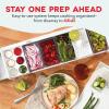 Prepdeck Gen 2 Recipe Prep & Storage Station – 8 Essential Tools + Deluxe Cutting Board, 14 Plastic Containers + Super-Seal Lids, Removable Trash Compartments, Tablet Stand Included – Midnight Black(White Stone)