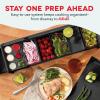 Prepdeck Gen 2 Recipe Prep & Storage Station – 8 Essential Tools + Deluxe Cutting Board, 14 Plastic Containers + Super-Seal Lids, Removable Trash Compartments, Tablet Stand Included – Midnight Black(Midnight Black)
