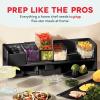 Prepdeck Gen 2 Recipe Prep & Storage Station – 8 Essential Tools + Deluxe Cutting Board, 14 Plastic Containers + Super-Seal Lids, Removable Trash Compartments, Tablet Stand Included – Midnight Black(Midnight Black)