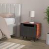 Smart Side/Nightstand Table – with Cooling Drawer, Wireless Charging, Bluetooth Speakers, USB-C and 120V outlets, LED Light, Wood/Black(Wood/Black)