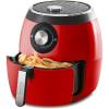 DASH Deluxe Electric Air Fryer + Oven Cooker with Temperature Control, Non-stick Fry Basket, Recipe Guide + Auto Shut Off Feature, 1700-Watt, 6 Quart – Black(Red)