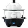 DASH Deluxe Rapid Egg Cooker for Hard Boiled, Poached, Scrambled Eggs, Omelets, Steamed Vegetables, Dumplings & More, 12 capacity, with Auto Shut Off Feature – Black(Black)