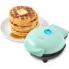 DASH Mini Waffle Maker – 4” Waffle Mold, Nonstick Waffle Iron with Quick Heat-Up, Nonstick Surface – Perfect Mini Waffle Maker for Kids and Families, Just Add Batter (Black)(Aqua)