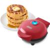 DASH Mini Waffle Maker – 4” Waffle Mold, Nonstick Waffle Iron with Quick Heat-Up, Nonstick Surface – Perfect Mini Waffle Maker for Kids and Families, Just Add Batter (Black)(Red)