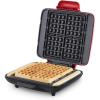 DASH No-Drip Waffle Maker – Four Waffle Molds, Nonstick Waffle Iron with Quick Heat-Up, Nonstick Surface – Perfect Waffle Maker for Kids and Families, Just Add Batter(Red)