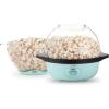 DASH SmartStore™ Stirring Popcorn Maker, 3QT Hot Oil Electric Popcorn Machine with Clear Bowl, 12 Cups – Aqua(Aqua)
