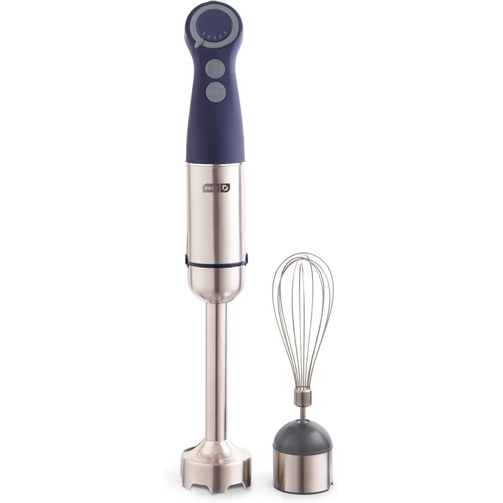 imageDash Chef Series Immersion Hand Blender 5 Speed Stick Blender with Stainless Steel Blades Whisk Attachment and Recipe Guide  AquaMidnight