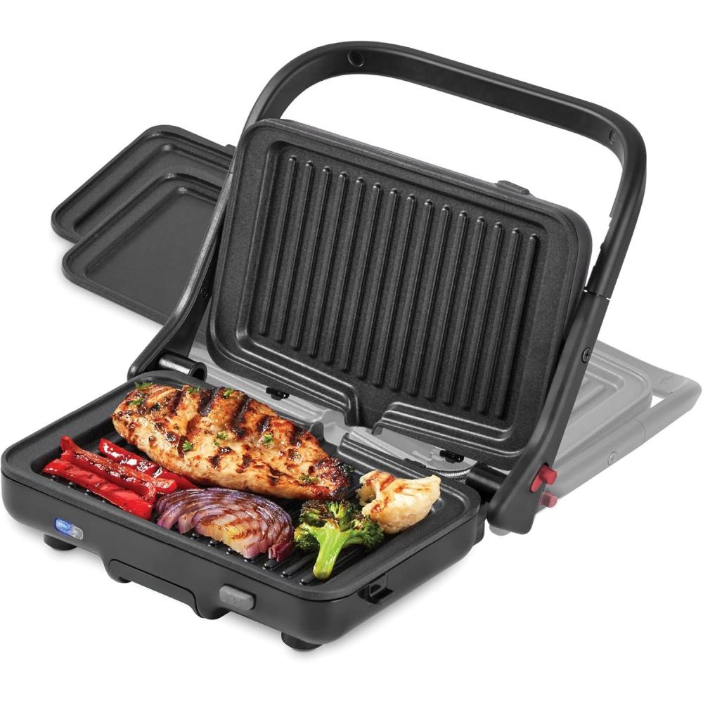 imageMultiMaker Flex Press Grill System Grill  Waffle Removable Plates  GraphiteForged Iron