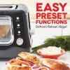 DASH Clear View Toaster: Extra Wide Slot Toaster with See Through Window – Defrost, Reheat + Auto Shut Off Feature for Bagels, Specialty Breads & other Baked Goods – Grey(Black)