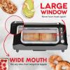 DASH Clear View Toaster: Extra Wide Slot Toaster with See Through Window – Defrost, Reheat + Auto Shut Off Feature for Bagels, Specialty Breads & other Baked Goods – Grey(Black)