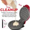 DASH Deluxe Mini Maker for Individual Waffles, Hash Browns, Keto Chaffles with Included Brush and Cord Wrap, and Easy to Clean Non-Stick Surfaces, 4 Inch, Dream Blue(Apple Red)
