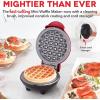 DASH Deluxe Mini Maker for Individual Waffles, Hash Browns, Keto Chaffles with Included Brush and Cord Wrap, and Easy to Clean Non-Stick Surfaces, 4 Inch, Dream Blue(Apple Red)