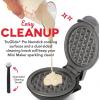 DASH Deluxe Mini Maker for Individual Waffles, Hash Browns, Keto Chaffles with Included Brush and Cord Wrap, and Easy to Clean Non-Stick Surfaces, 4 Inch, Dream Blue(Storm Grey)