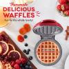 DASH Deluxe Mini Maker for Individual Waffles, Hash Browns, Keto Chaffles with Included Brush and Cord Wrap, and Easy to Clean Non-Stick Surfaces, 4 Inch, Dream Blue(Apple Red)