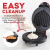 DASH Express 8” Waffle Maker for Waffles, Paninis, Hash Browns + other Breakfast, Lunch, or Snacks, with Easy to Clean, Non-Stick Cooking Surfaces – Aqua(Red Heart)