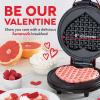 DASH Express 8” Waffle Maker for Waffles, Paninis, Hash Browns + other Breakfast, Lunch, or Snacks, with Easy to Clean, Non-Stick Cooking Surfaces – Aqua(Red Heart)