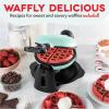 DASH Flip Belgian Waffle Maker – 1” Thick Waffle Mold, Nonstick Waffle Iron with Quick Heat-Up, Surface – Rotating Belgian Waffle Maker for Kids and Families, Just Add Batter (Black)(Aqua)