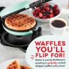 DASH Flip Belgian Waffle Maker – 1” Thick Waffle Mold, Nonstick Waffle Iron with Quick Heat-Up, Surface – Rotating Belgian Waffle Maker for Kids and Families, Just Add Batter (Black)(Aqua)