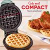 DASH Mini Waffle Maker (2 Pack) for Individual Waffles Hash Browns, Keto Chaffles with Easy to Clean, Non-Stick Surfaces, 4 Inch, Black(Aqua)