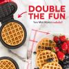 DASH Mini Waffle Maker (2 Pack) for Individual Waffles Hash Browns, Keto Chaffles with Easy to Clean, Non-Stick Surfaces, 4 Inch, Black(Red)