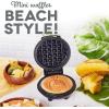 DASH Mini Waffle Maker Machine for Individuals, Paninis, Hash Browns, & Other On the Go Breakfast, Lunch, or Snacks, with Easy to Clean, Non-Stick Sides, Black Skull 4 Inch(White Pineapple)