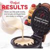 DASH Mini Waffle Maker Machine for Individuals, Paninis, Hash Browns, & Other On the Go Breakfast, Lunch, or Snacks, with Easy to Clean, Non-Stick Sides, Black Skull 4 Inch(Orange Leopard)