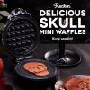 DASH Mini Waffle Maker Machine for Individuals, Paninis, Hash Browns, & Other On the Go Breakfast, Lunch, or Snacks, with Easy to Clean, Non-Stick Sides, Black Skull 4 Inch(Black Skull)