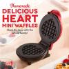 DASH Mini Waffle Maker Machine for Individuals, Paninis, Hash Browns, & Other On the Go Breakfast, Lunch, or Snacks, with Easy to Clean, Non-Stick Sides, Black Skull 4 Inch(Red Love Heart)