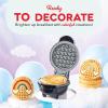 DASH Multimaker Mini System Two 4” Nonstick Removable Waffle Plates (Gingerbread & Snowflake) – 2Pc Plate Pack for Waffle Iron & Griddle, Compatible with Dash MultiMaker Mini System, Nonstick Surface(Crown & Rainbow)