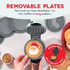 DASH Multimaker Mini System Two 4” Nonstick Removable Waffle Plates (Gingerbread & Snowflake) – 2Pc Plate Pack for Waffle Iron & Griddle, Compatible with Dash MultiMaker Mini System, Nonstick Surface(Santa & Stocking)