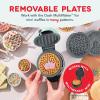 DASH Multimaker Mini System Two 4” Nonstick Removable Waffle Plates (Gingerbread & Snowflake) – 2Pc Plate Pack for Waffle Iron & Griddle, Compatible with Dash MultiMaker Mini System, Nonstick Surface(Crown & Rainbow)