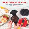 DASH Multimaker Mini System Two 4” Nonstick Removable Waffle Plates (Gingerbread & Snowflake) – 2Pc Plate Pack for Waffle Iron & Griddle, Compatible with Dash MultiMaker Mini System, Nonstick Surface(Grill & Grill)