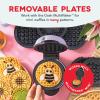 DASH Multimaker Mini System Two 4” Nonstick Removable Waffle Plates (Gingerbread & Snowflake) – 2Pc Plate Pack for Waffle Iron & Griddle, Compatible with Dash MultiMaker Mini System, Nonstick Surface(Sunflower & Bee)