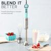 Dash Chef Series Immersion Hand Blender, 5 Speed Stick Blender with Stainless Steel Blades, Whisk Attachment and Recipe Guide – Aqua(Aqua)