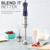 Dash Chef Series Immersion Hand Blender, 5 Speed Stick Blender with Stainless Steel Blades, Whisk Attachment and Recipe Guide – Aqua(Midnight)