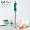 Dash Chef Series Immersion Hand Blender, 5 Speed Stick Blender with Stainless Steel Blades, Whisk Attachment and Recipe Guide – Aqua(Teal)