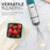Dash Chef Series Immersion Hand Blender, 5 Speed Stick Blender with Stainless Steel Blades, Whisk Attachment and Recipe Guide – Aqua(Teal)